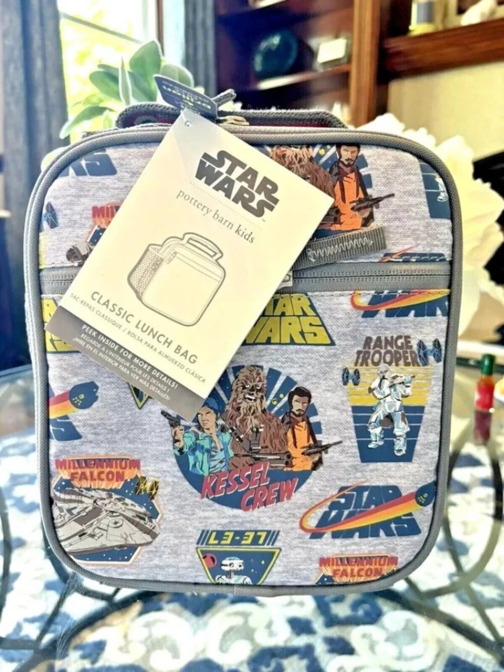 Pottery barn School LUNCH BOX + Stickers STAR WARS MANDALORIAN Grogu bag kid 🚀